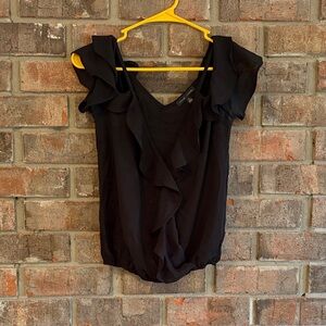 Moa Moa Black Ruffle Blouse